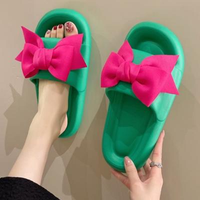 Распродажа женской обуви 2024 года, новые летние женские тапочки для отдыха на открытом воздухе, разноцветные, с открытым носком и бабочкой, легкие повседневные тапочки для женщин