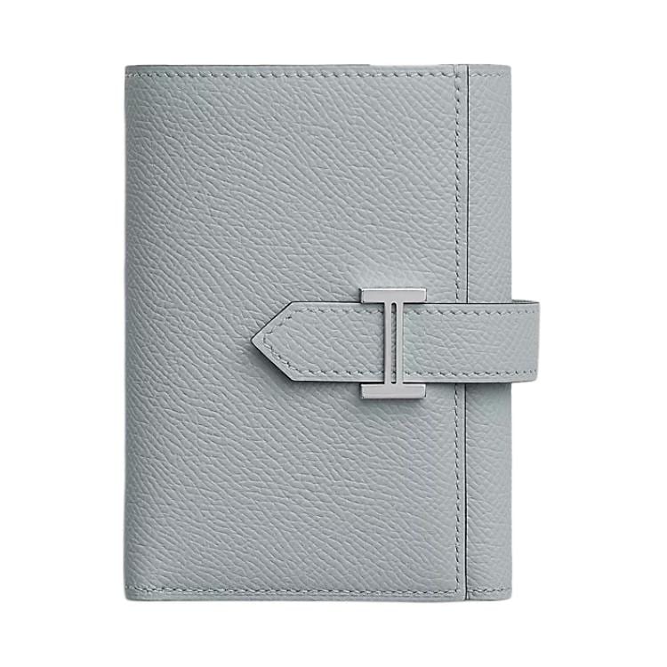 HERMES Bearn Epsom Calfskin Wallet Women's 8U Bleu Glacier Blue H082875CK8U
