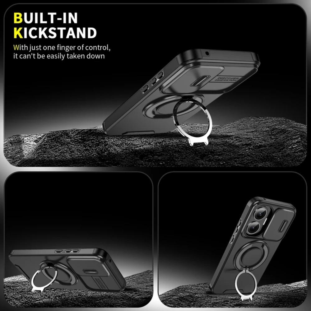 Бронированный магнитный чехол-держатель для Xiaomi 15T 14T Pro Poco F7 X7 X6 Pro M7 C71 C75 F7 Ultra 5G Чехол со сдвижной защитой камеры