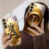 Витиеватая буква "S" Для Samsung Galaxy S26 S20 FE S21 S22 Ultra 23 Plus 24 Ultra 25Ultra S21+ 22Plus Золотой стеклянный чехол для телефона