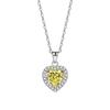 Новое 6 мм ожерелье с желтым бриллиантом в форме любви для женщин, стерлинговое серебро 925 пробы, цепочка на ключицу, серебряные украшения