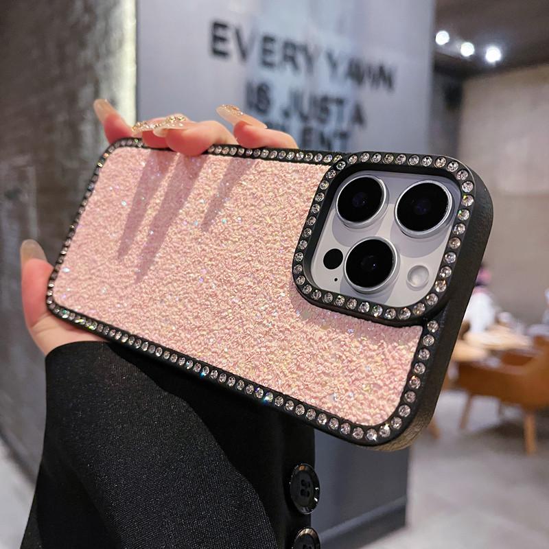 Подходящий для Apple 16ProMax Блестящий чехол для телефона, инкрустированный бриллиантами, IPhone15 Высококлассный блестящий 14 Противоударный защитный чехол