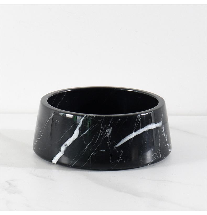 SAIDKOCC Minimalist High-end Natural Marble Pet Bowl cat Dog Food Natural Aesthetic Practical Living Room Durable Fashion Luxury