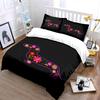 Colorful Floral Dachshund Design Set Bedding Set with 1 Duvet Cover 2 Pillowcases Single Double King Queen, Gift