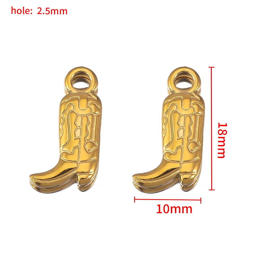 5pcs/lot Stainless Steel Gold Color PVD Plated Boots Charms Pendant DIY Necklace Bracelet Earring Jewelry Making Accessories