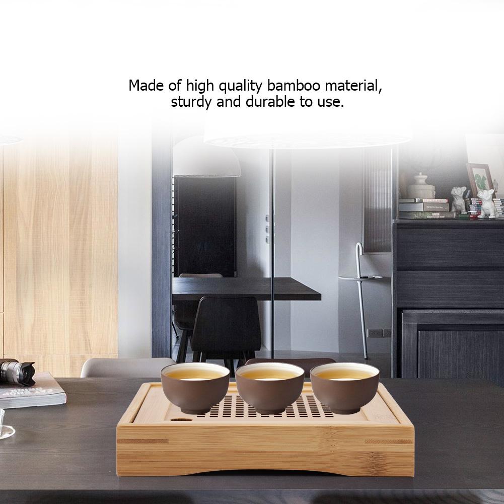 T tray, Large capacity, Elegant design, approx. 7.7 x 7.7 x 1.3 inch wooden for your Kongfu t set