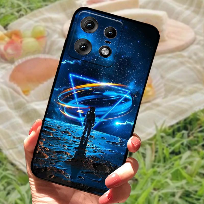 Чехол для Motorola Edge 50 Pro Модный Мраморный Силиконовый Черный Мягкий Бампер для Телефона Moto Edge 50 Pro Мультяшные ТПУ Оболочки