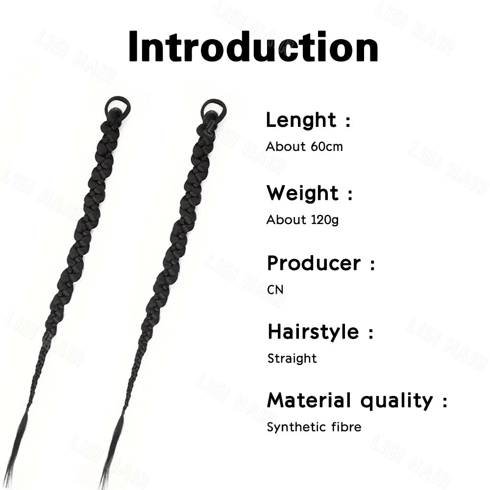 MISS WIG Synthetic Elastic Long Braided Ponytail Extensions Hair Extensions Elegant For Daily Use Hair Accessories