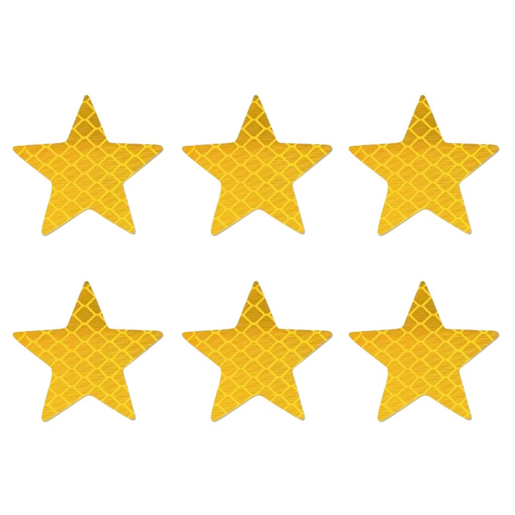 Pack of 6 Reflective Star Stickers for Vehicle Exterior Decoration Enhancing Nighttime Safety Offering High Visibility
