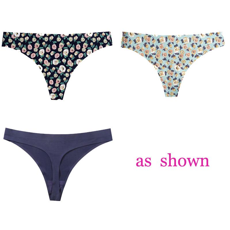 CINOON 3 шт./лот, женское сексуальное нижнее белье с цветами, соблазнительные трусики с низкой талией, стринги, дышащее нижнее белье без следов, стринги, нижнее белье