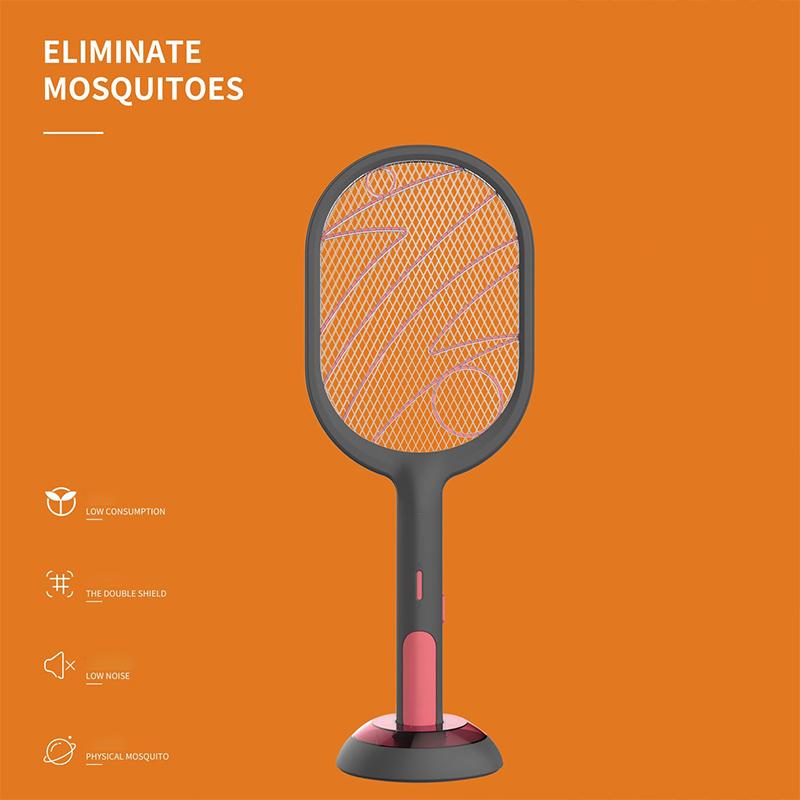 Electric Shock 2 In 1 Mosquito Killer LED Trap Flies Swatter USB Rechargeable 3000V Household Eable Bug Zapper Mosquito Trap
