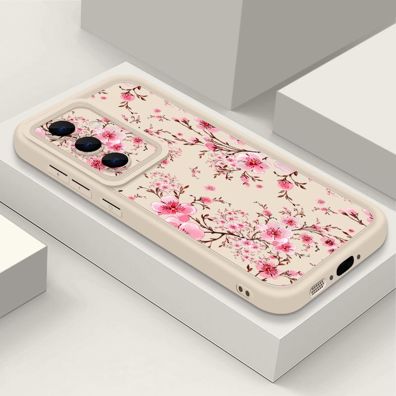 Розовый Цветок Мягкий ТПУ Чехол Для Samsung Galaxy S26 S25 S24 S23 S22 Ultra S23 S25 FE A57 A17 A56 A55 A15 A16 A36 A37 5G Задняя Крышка