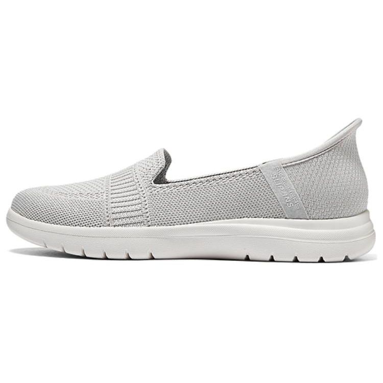 Skechers Слипоны Амортизирующие Прочные Низкие Повседневная Обувь Женские кроссовки Светло-серый 138181-LTGY