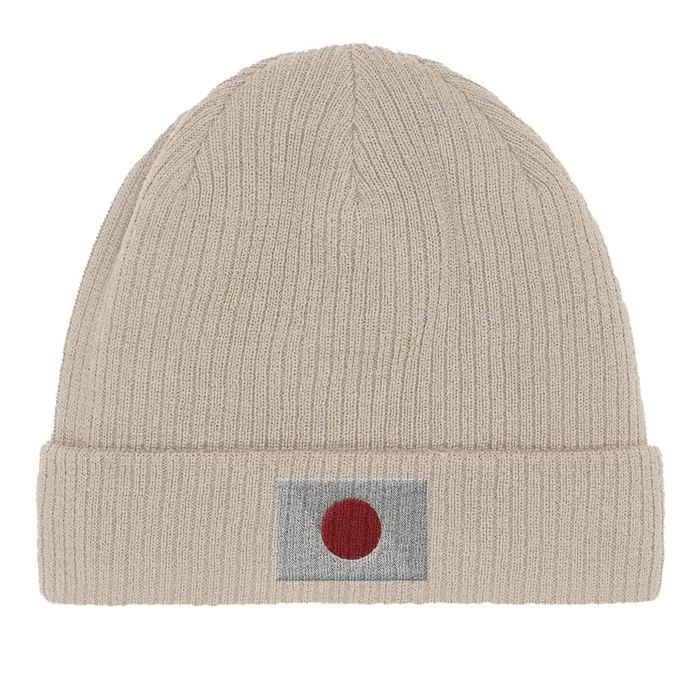 Bonnet en Coton – Drapeau du Japon – Broderie – Beige