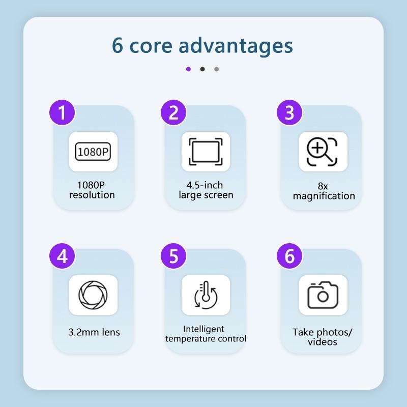 4.5-inch Screen Ear-picking Instrument 3.9/3.2mm Digital Otoscopy Endoscope HD LCD Screen Ear Scope Clean Ear Wax Cameras