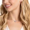 Swarovski Набор серег-обручей и ожерелье для женщин, синий/позолоченный белый
