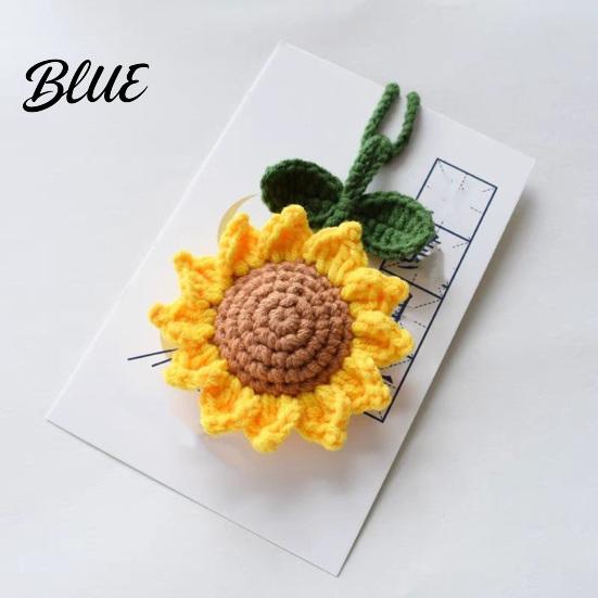 Backpack Charm Crocheted Sunflower Pendant Handmade Flower Crochet Keychain Bag