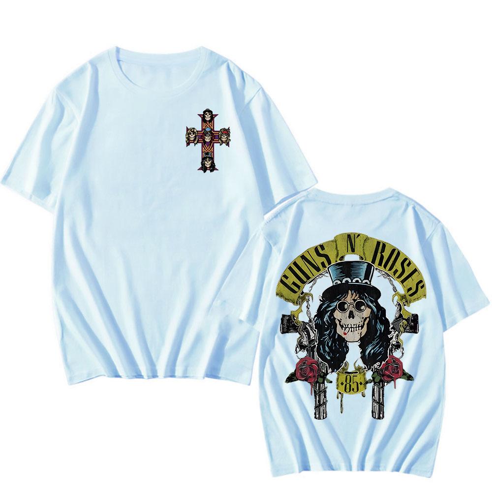 Guns N Roses T Shirt Cartoon Print Harajuku Grunge Tee-shirt Camisetas Heavy Metal Music Cotton Tshirt Ropa Hombre Punk Clothing