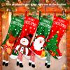 4pcs Set of Charming Christmas Stockings with Santa, Snowman Reindeer Designs Long Legged Holiday Decor for Tree, Perfect for Home Party