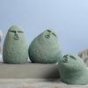 Cute Stone Primitive Man Figurine Funny Stoneman Statue Carving Face Decoration for Garden Home Decor Fish Tank Ornament