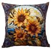 New Vintage Floral Pillowcase Creative Colored Glass Printed Home Sofa Car Cushion Pillowcase