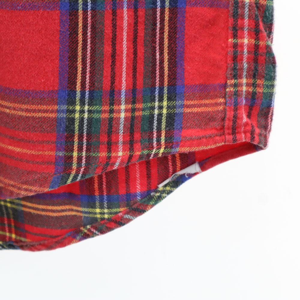 L.L.BEAN 80-е годы Outdoor Сделано в США Винтажная фланелевая рубашка с длинным рукавом на пуговицах в клетку Детская Б/У