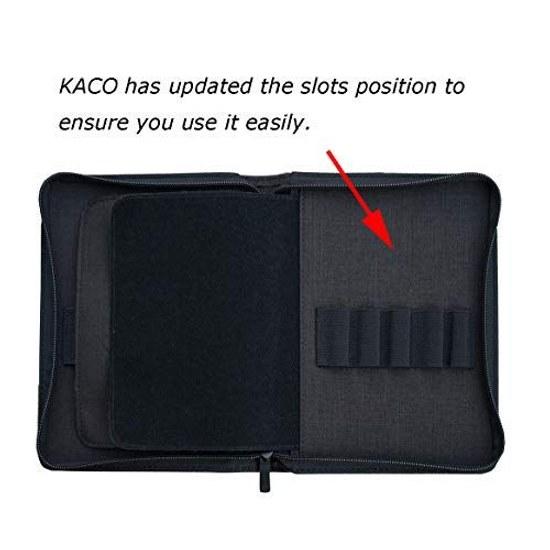 KACO pen pouch case bag fountain pens rollerballs pencil accommodates 10 - black storage waterproof holder