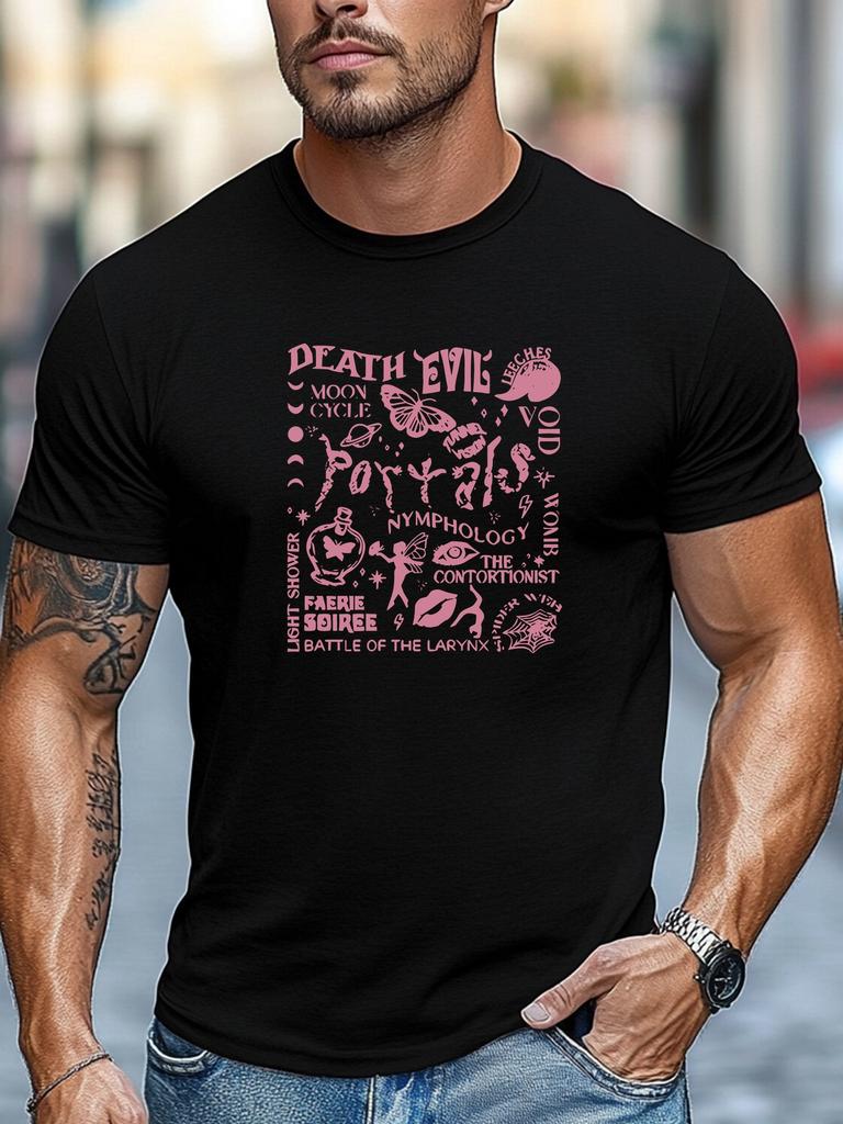 Plus-Size Men'S T-Shirt, Easy And Clean, Comfortable And Versatile, Featuring a Collection of Summer Casual Short-Sleeve T-Shirts with a Male Death An