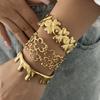 Exquisite Fashion Stainless Steel Hollow Irregular Bangle Set for Women Chic Stackable Seaside Vacation Party Jewelry Accessorie