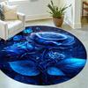 Роскошный узор из голубых роз Круглая форма Напольные коврики Кухонный коврик-дорожка для прихожей Ковер для спальни Гостиной Мягкий ковер Нескользящий ковер