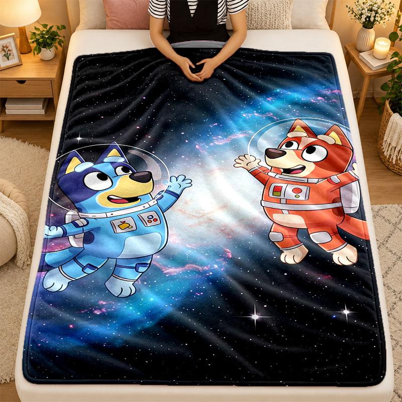 Flannel BlanketBluey Warm Soft Throw Blanket for Indoor Sofa Bed Living Room Use