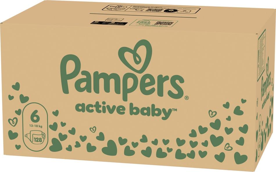 Pampers Active Baby Diapers Size 6 (Extra Large) 13-18 128 pcs (8006540032688)