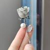 Elegant Gold Color Rose Flower Brooches For Women Girls Rhinestone Luxury Women Accessories
