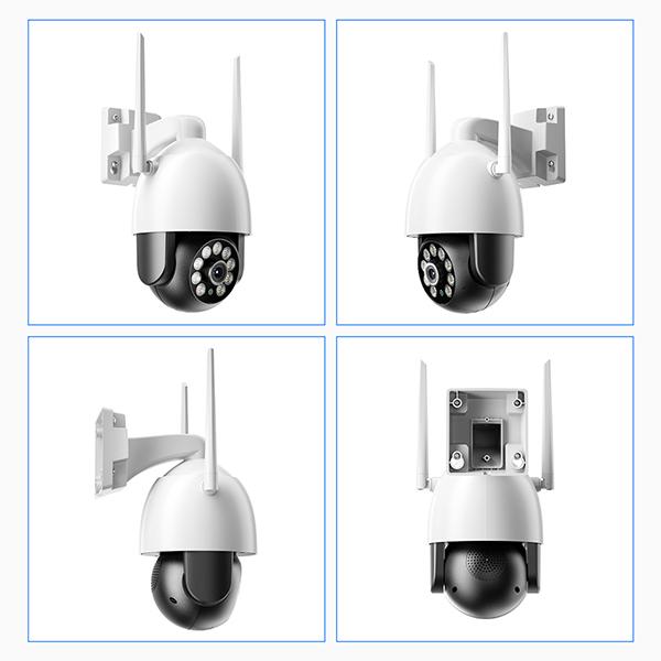 Techage H.265 Ultra HD 2K/4K Беспроводная IP-камера 4MP/8MP Наружная скоростная купольная PTZ-камера Красно-синяя световая сигнализация AI Обнаружен человек P2P