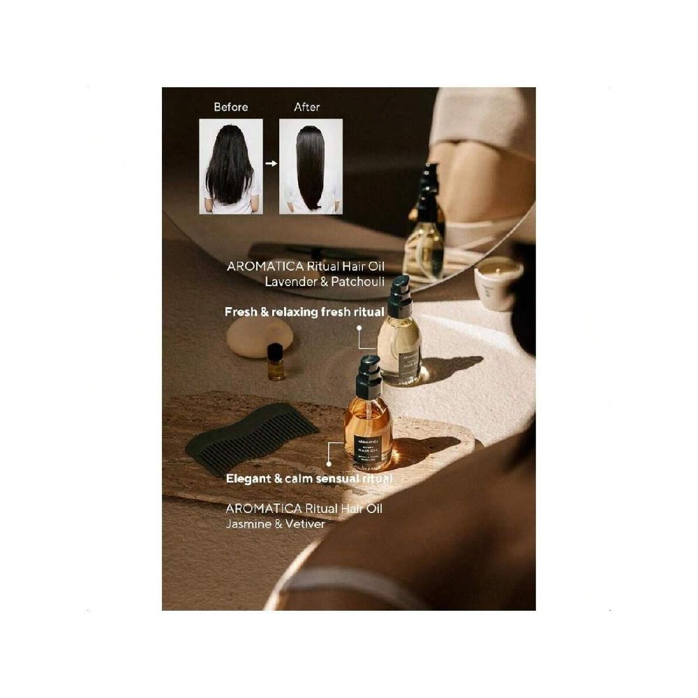 Aromatica Ritual Jasmine & Vetiver Масло для волос 50 мл Питательное масло без силиконов для поврежденных пушистых волос с чистым ароматом
