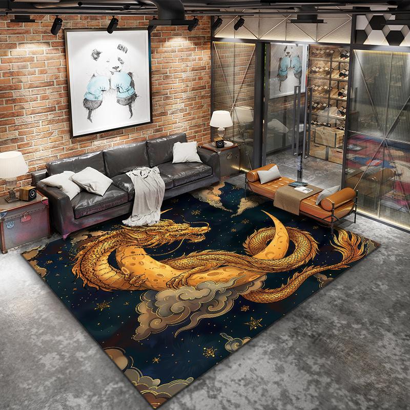 Moon animal cloud Pattern Square Carpet,Area Rug,Carpet Rug for Living Room Bedroom Sofa Playroom Decor,Non-slip Floor Mat,Holiday Birthday Gifts