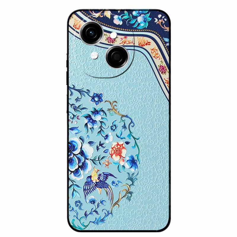 3D Cartoon Emboss Case For Tecno Spark Go 1S Relief Embossed Retro Silicone Back Covers For Spark Go 1S Black Funda Anime Bumper