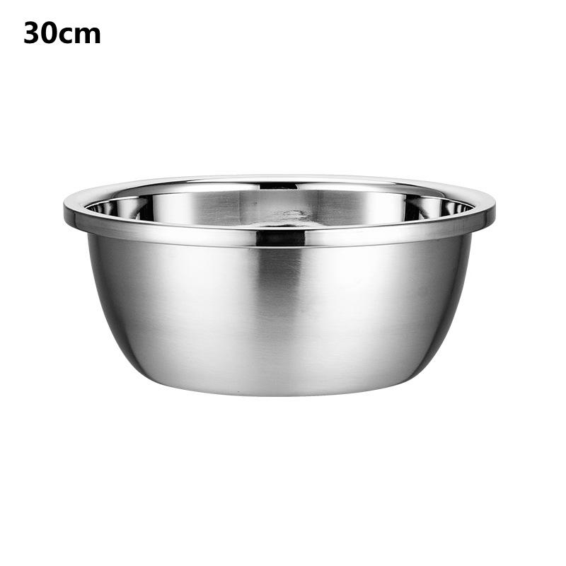 Салатница из утолщенной нержавеющей стали 304, миски для смешивания продуктов, миска для взбивания яиц, таз для фруктов и овощей, кухонная утварь