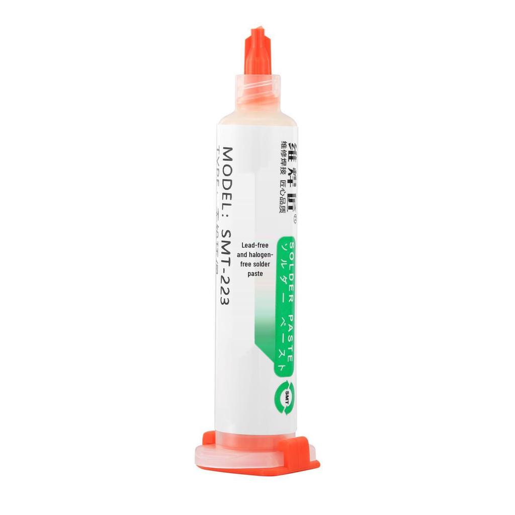 Weiweld Craftsman Lead-Free Halogen-Free BGA Solder Paste, Mobile Phone Repair, Syringe SMT-223 Rosin Flux.