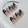 Z1379 Deep Night Sky Butterfly Cat Eye Glue On Nails Long Almond Sparkly For All People