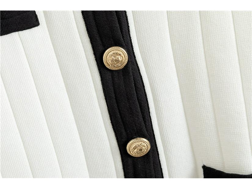 Элегантный французский миди-комплект из юбки и вязаного кардигана для женщин - Коллекция Осень/Зима