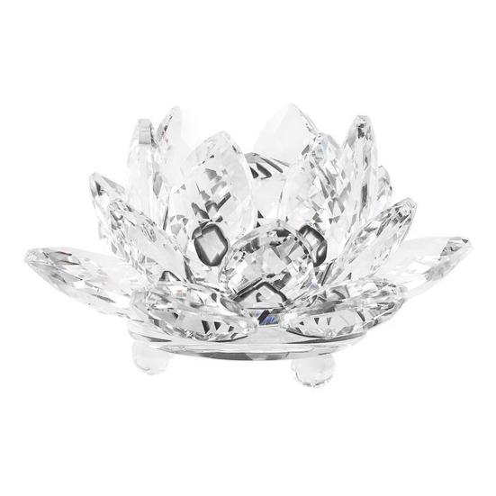 Artificial Quartz Crystal Party Decor Lotus Flower Figurine Wedding Souvenir
