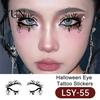 Non Residue Face Stickers 2 Pairs Halloween Eye Tattoo Stickers, Waterproof Temporary Decals with for Parties Pumpkin Bat Spider Web, Easy Apply