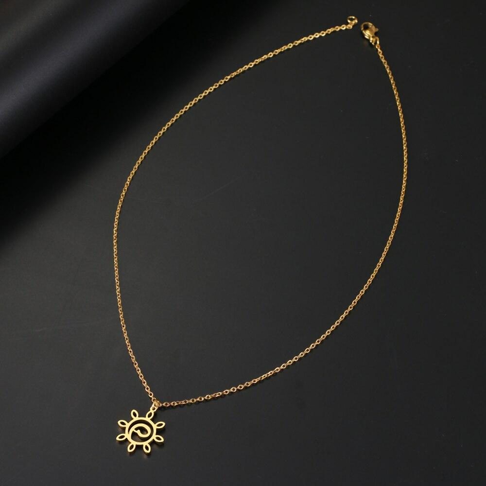 Stainless Steel Necklaces Spiral Sun Hollow Pendant Chain Choker Charm Fashion Necklace For Women Jewelry Party Wedding Gifts