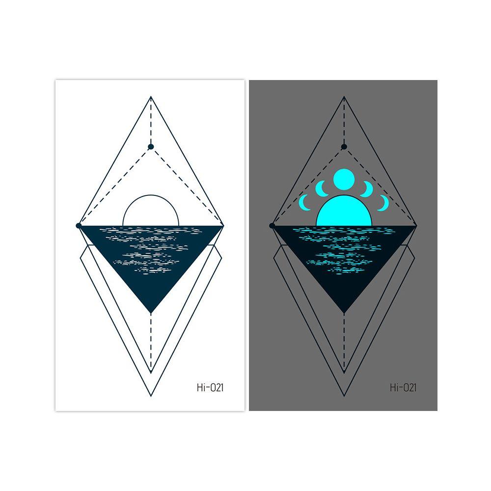 Star Feather Men Women Tattoo Sticker Blue Luminous Fake Tattoo Temporary Tattoos Body Art