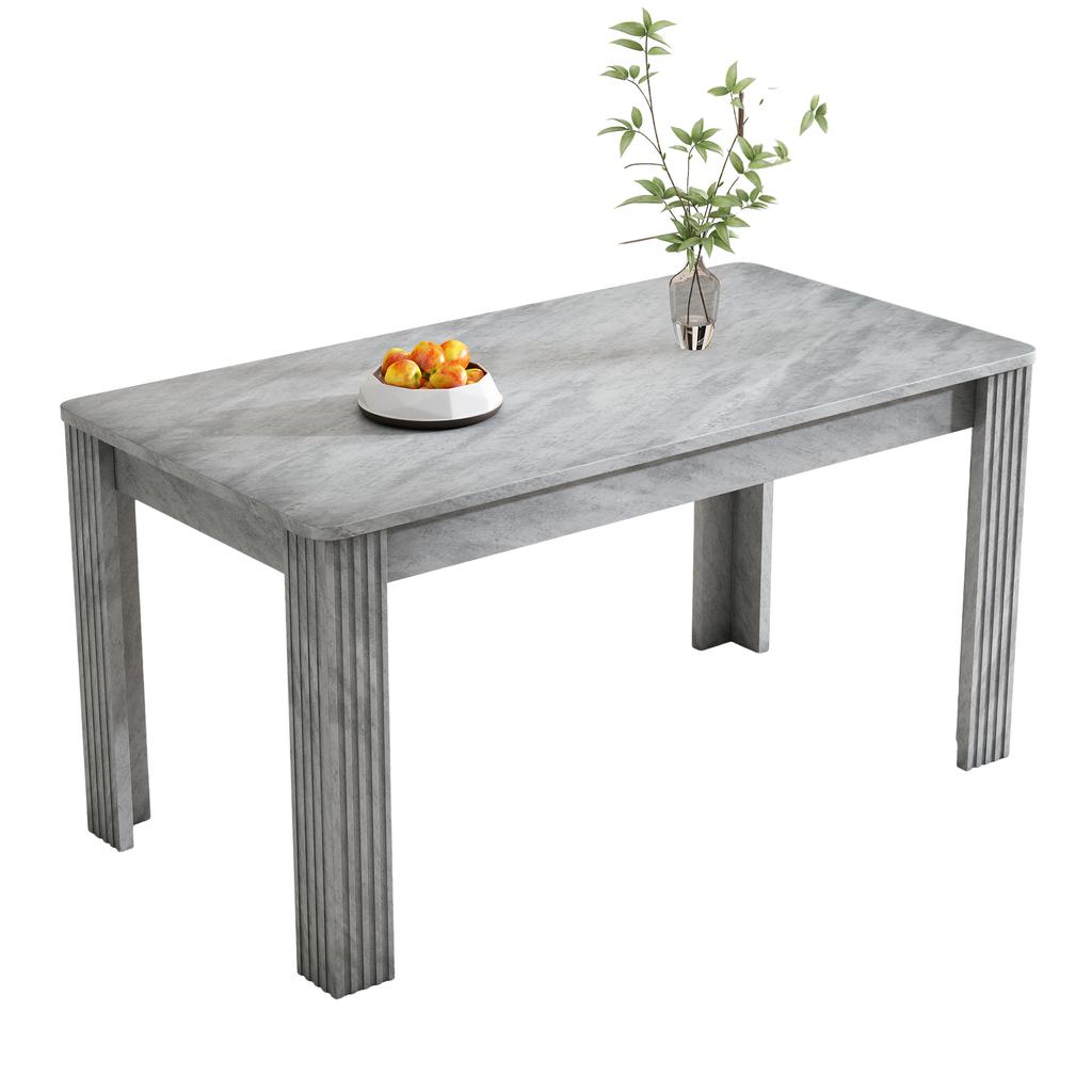 Dining Table, Table with Four Legs, Oak Wood Table, Rectangular Dining Table, Concrete Look[OLD SKU:WF312300AAB]