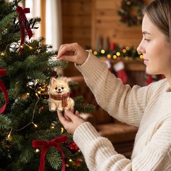 Corgi Gardening Ornament Cute Puppies Advent Calendar, 24 Days Christmas Countdown Calendar with 2D Kids Surprise Flat Acrylic Dog Pendants