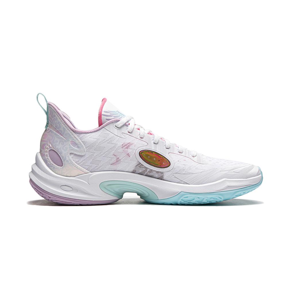 Li-Ning Суперлегкие 2024 Color Cloud Shock Absorbing Non-Slip легкие низкие баскетбольные кроссовки Rebound мужские кроссовки Standard-White ABAU011-4