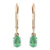 Natural Emerald Gold Earrings Green Emerald Earrings Lever Back Earrings