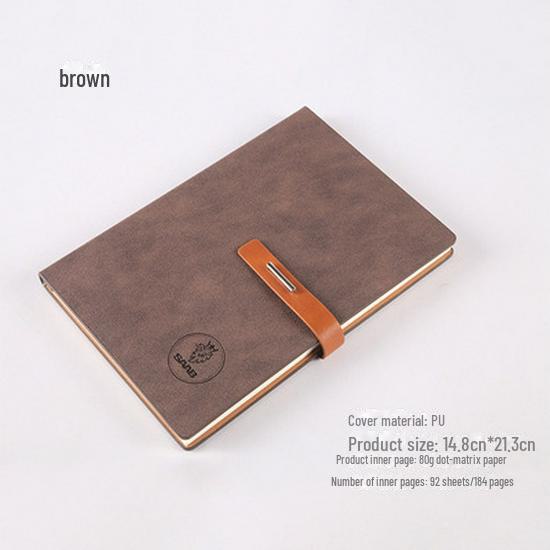 Блокнот для офиса формата А5 с твердой обложкой и пряжкой - креативный блокнот из искусственной кожи с индивидуальным логотипом